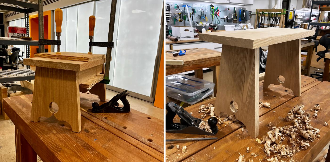 Holley Working Wood Bench in process of making
