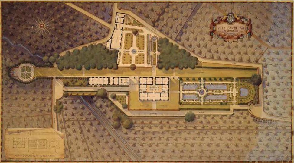 Villa Gamberaia drawing by Edward G. Lawson