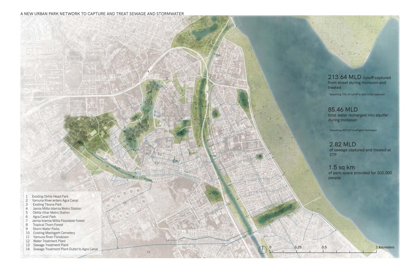 Yamuna River Project - Proposed New Urban Park Network Plan Drawing