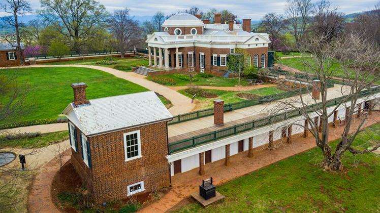 Monticello, South Wing and Main House, 2018.