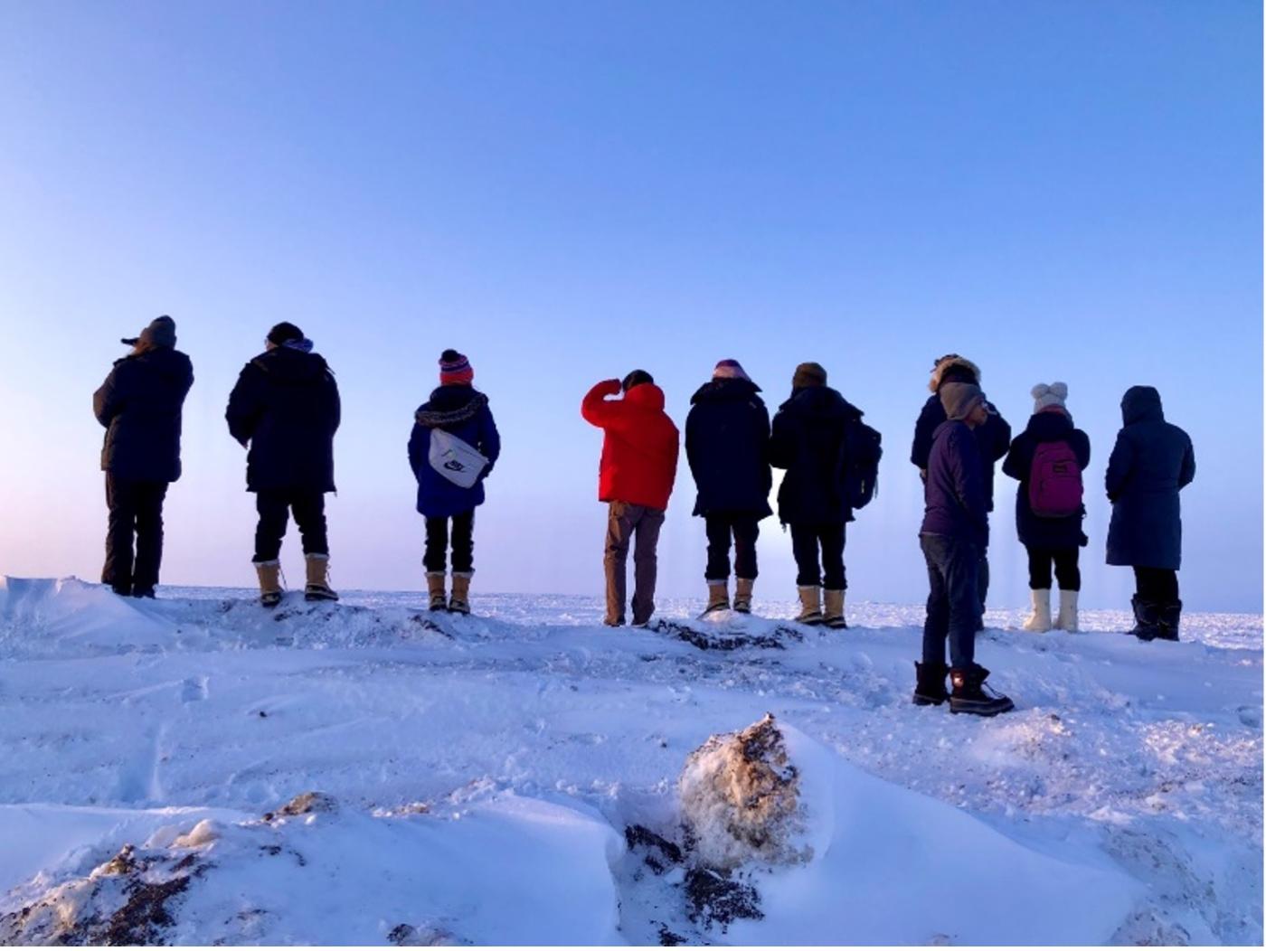 Studio looking toward the frozen Arctic Ocean. Image: P. Tamminen / ADG Studio, 2023